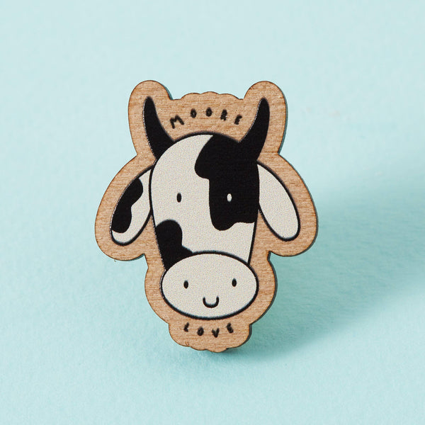 Punky Pins Moo-re Love Cow Wooden Eco Pin