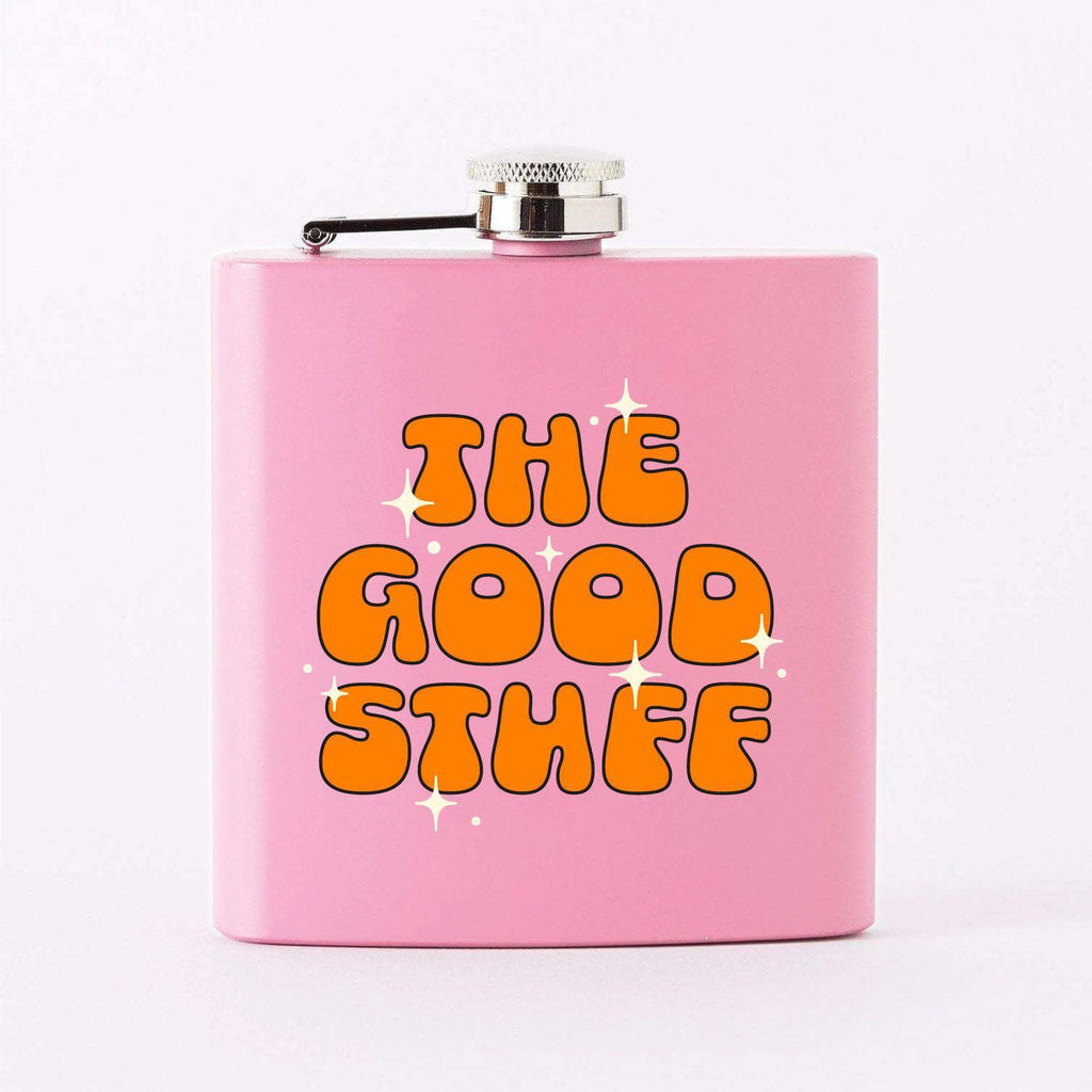 The Good Stuff Light Pink Hip Flask