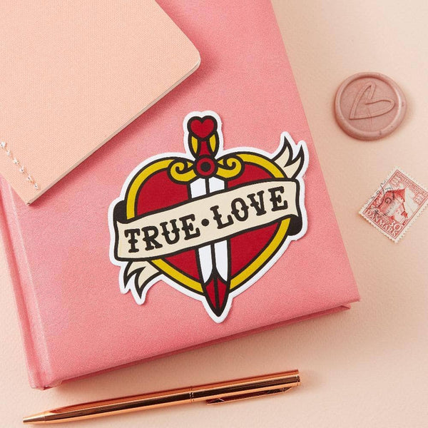 Punky Pins True Love Tattoo Inspired Vinyl Laptop Sticker