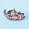 punkypins Purr Evil Pink Cat Enamel Pin