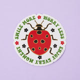 Smile More, Worry Less Vinyl Sticker