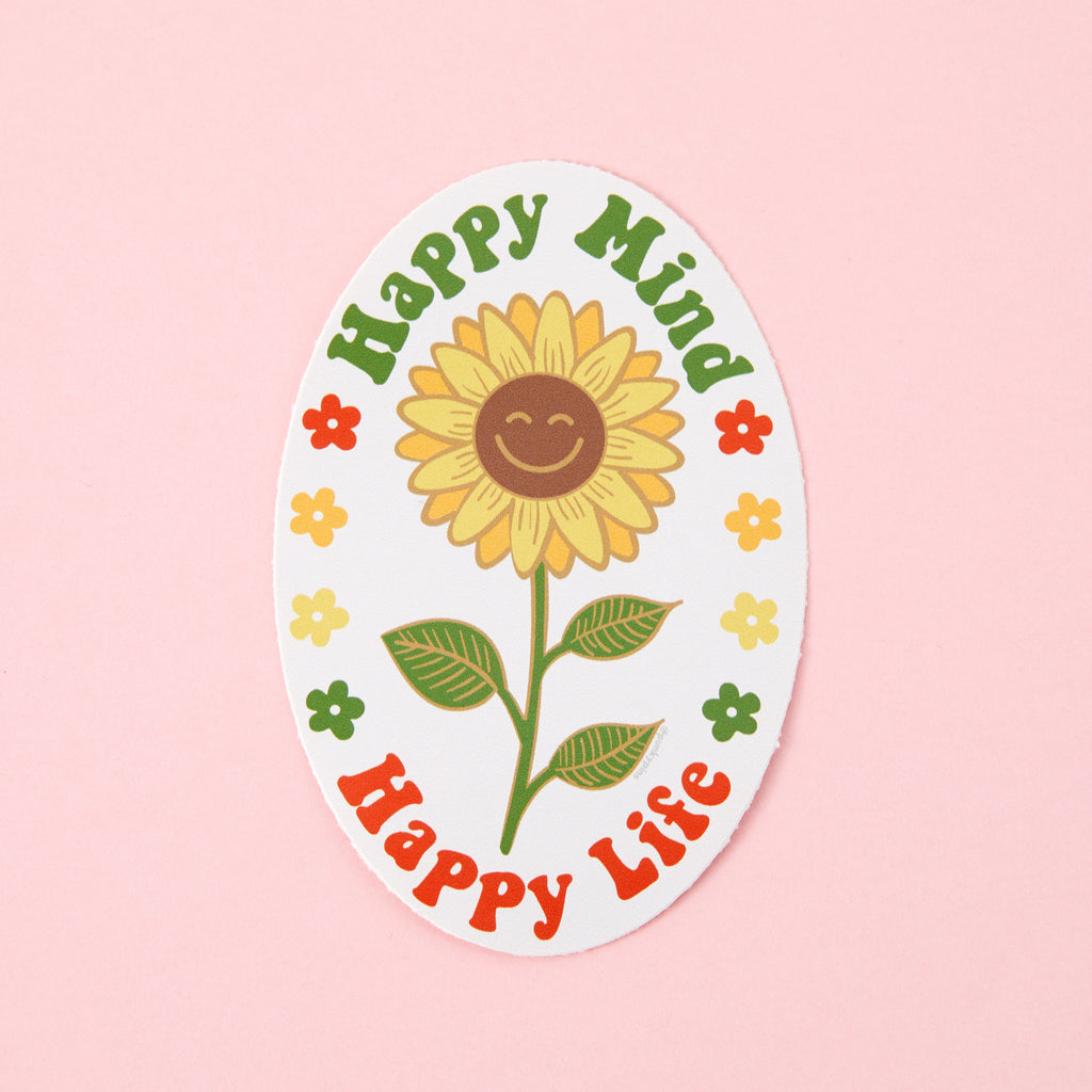 Happy Mind, Happy Life Vinyl Sticker