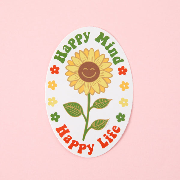 Happy Mind, Happy Life Vinyl Sticker