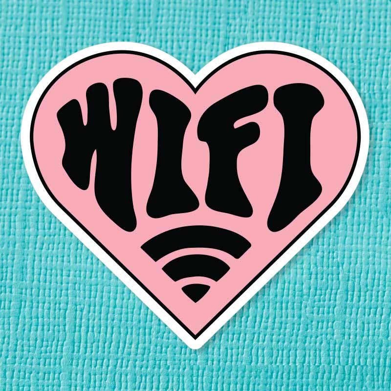 Wifi Heart Die Cut Vinyl Sticker