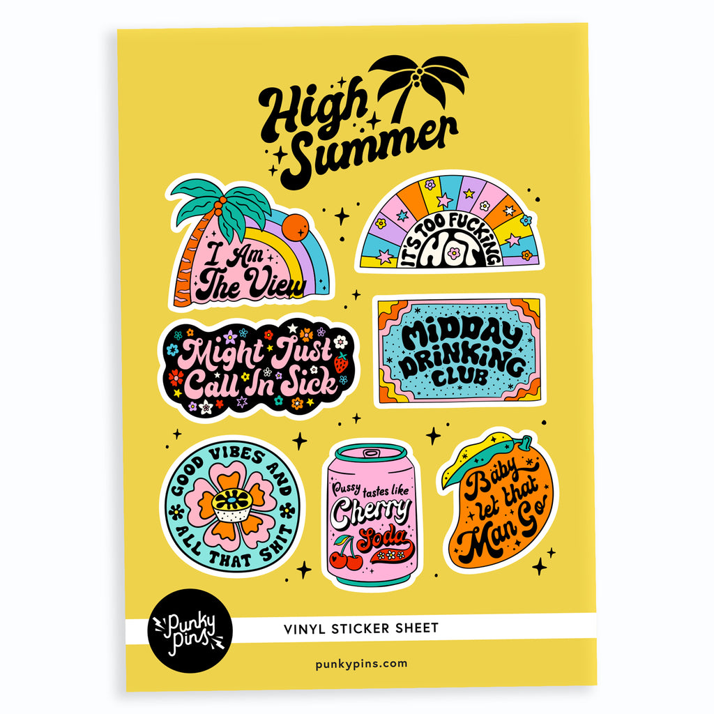 High Summer A5 Vinyl Sticker Sheet