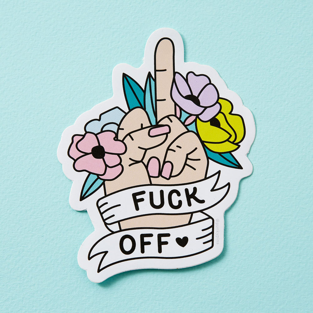Fuck Off Floral Vinyl Sticker