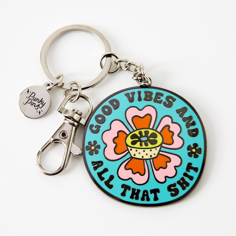 Good Vibes and All That Shit Enamel Keyring